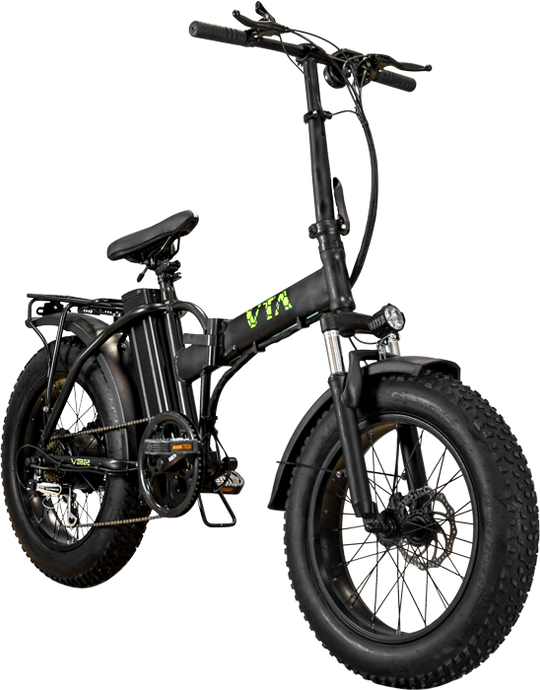 Folding Fat Tyre E-Bike 48v Volta VB2 Black